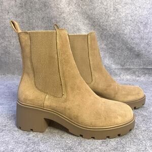 Steve Madden Chelsea Pull On Ankle Boot In Suede Camel, Women’s Size 7.5